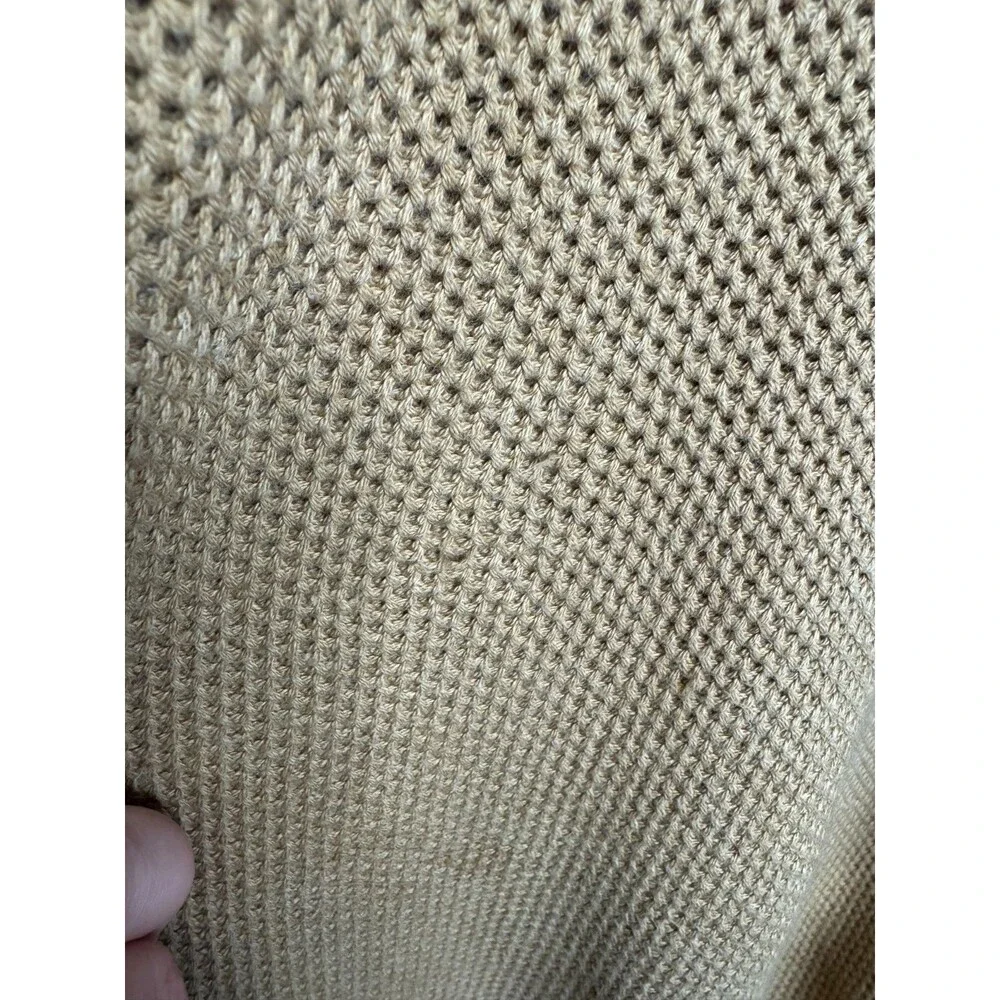 J.Crew XL Cotton Honeycomb Knit Half-Zip Heather Acorn Pullover Long Sleeve